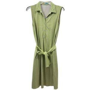 J McLaughlin Sleeveless Shirt Dress Belted Women Golf Sports Outdoors Medium